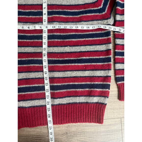 VTG Brooks Brothers Sweater Mens Small 20 red blue Shetland Wool Striped - Picture 5 of 5